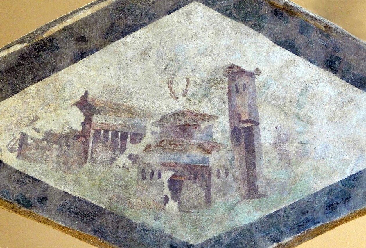 Roma villası, Narbonne#39;daki Clos de la Lombarde Domus#39;unun freski, yaklaşık 200 yılı (fresk) by Unbekannter Künstler