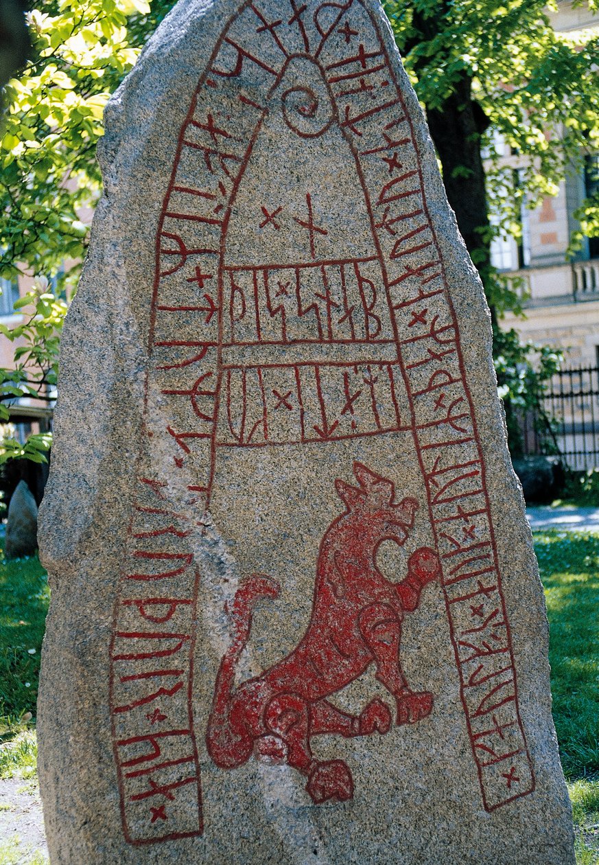 Rune Stone, Lund, İsveç. Viking uygarlığı. by Benjamin Baud