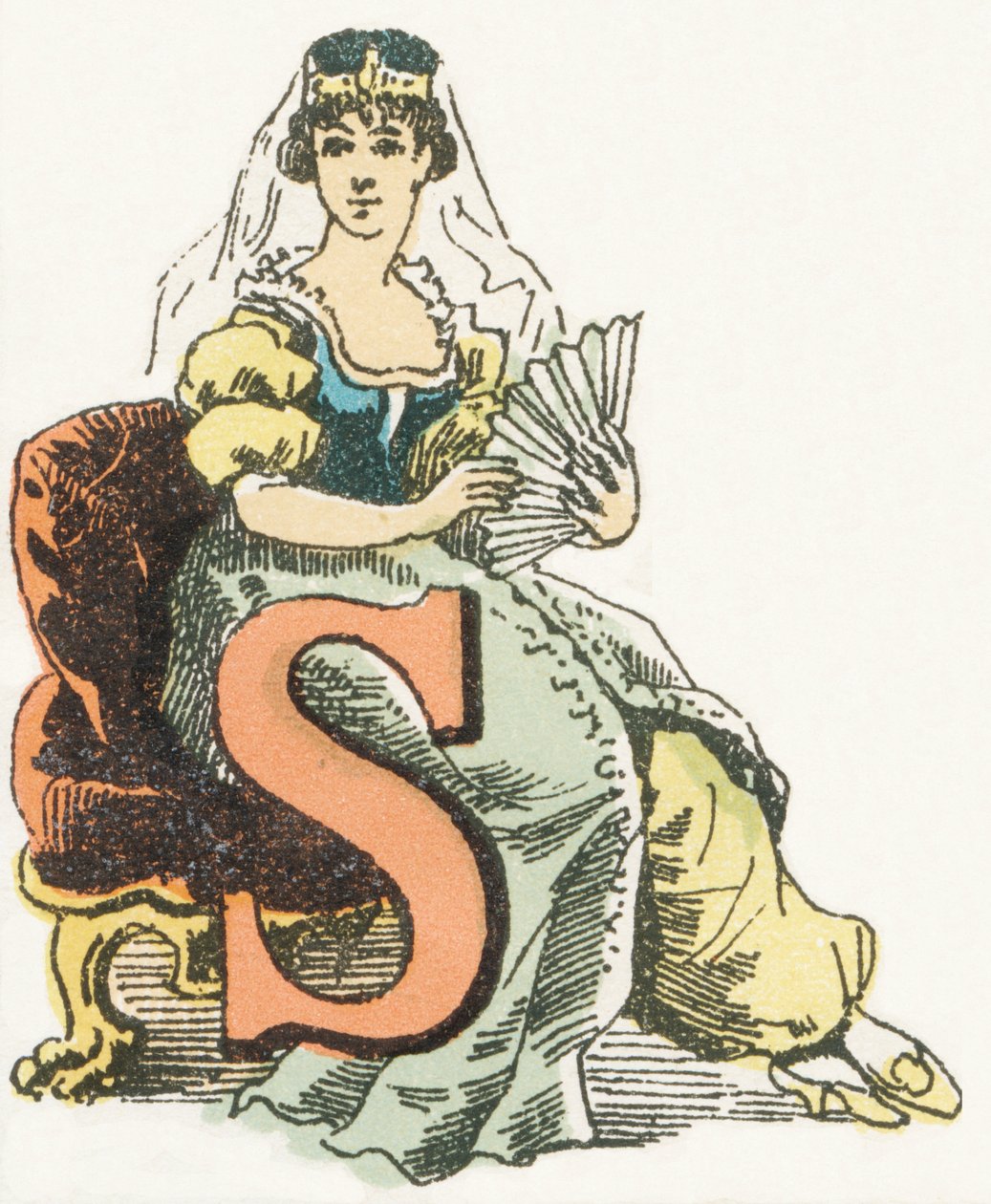 S - Sultane - Childish Alphabet, Editions Gordinne 1920 (gravür) by Unbekannt