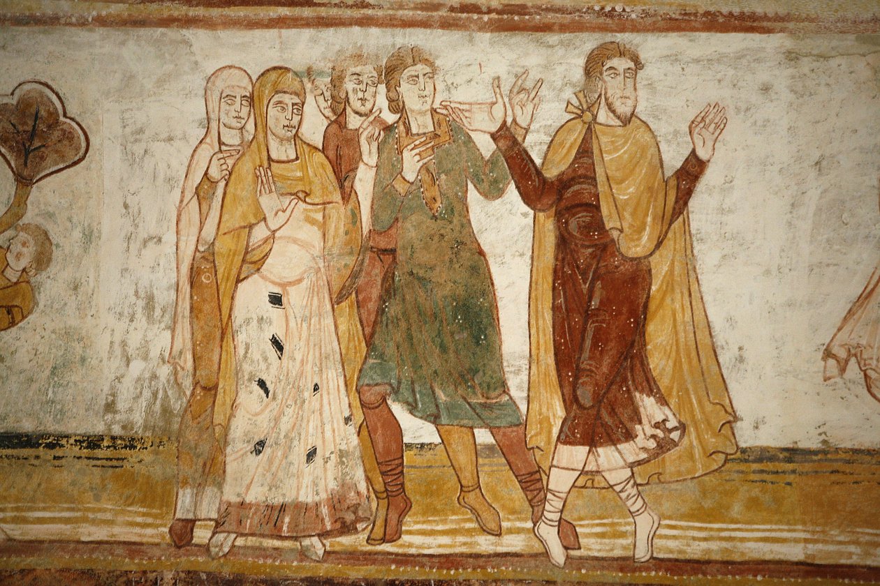 Saint-Savin manastır tablosu: Abraham ve Lot ayrıldı, Saint-Savin-sur-Gartempe, Fransa by Unbekannt