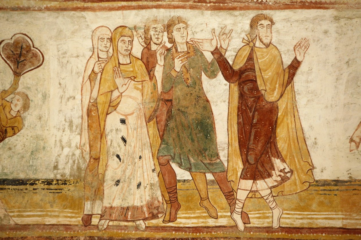 Saint-Savin sur Gartempe manastır kilisesi Nave tonoz resmi: İbrahim yeğeni Loth