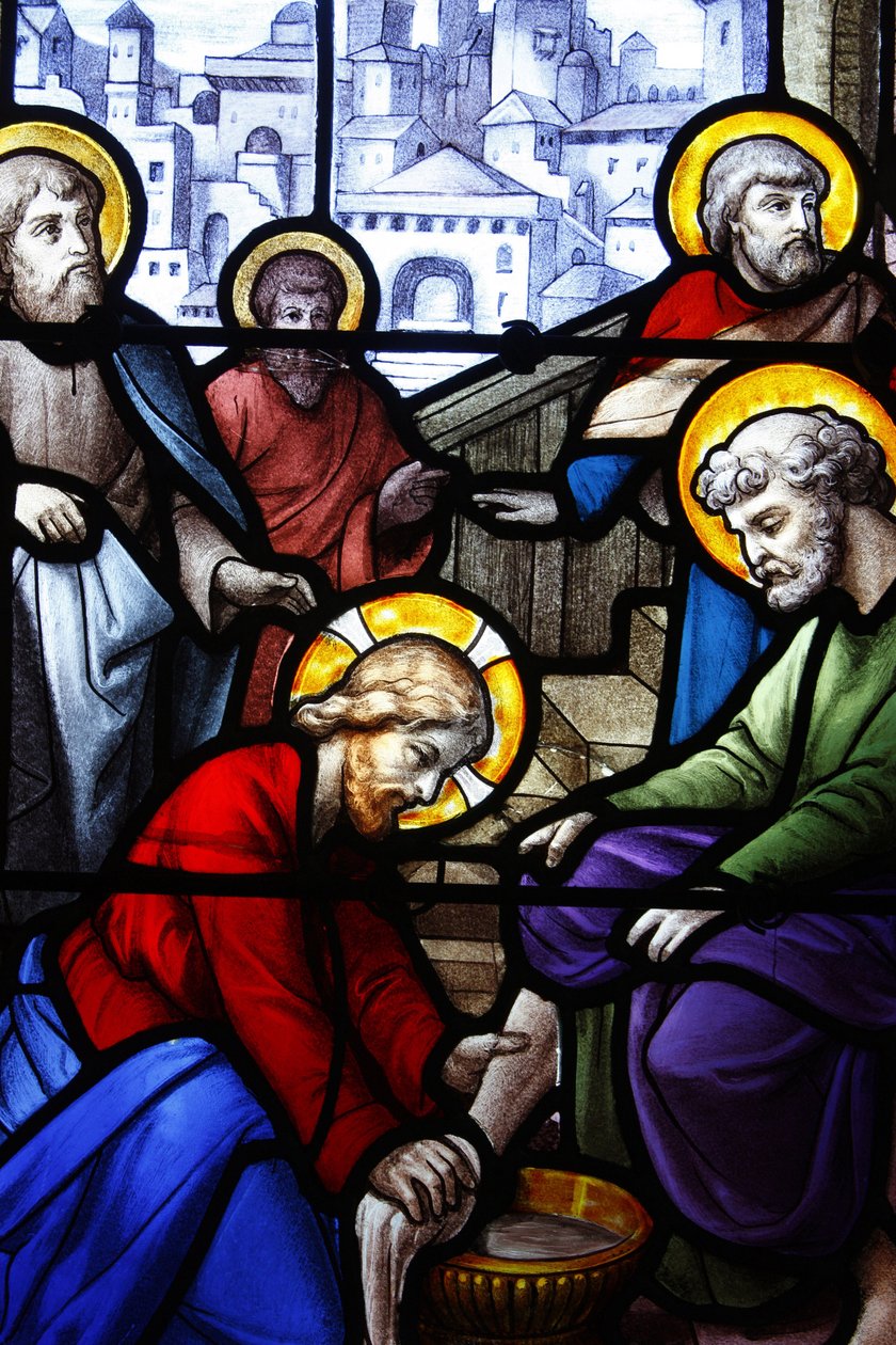 Saint Aignan Kilisesi İsa öğrencilerinin ayaklarını yıkıyor, Chartres, Fransa by Unbekannt