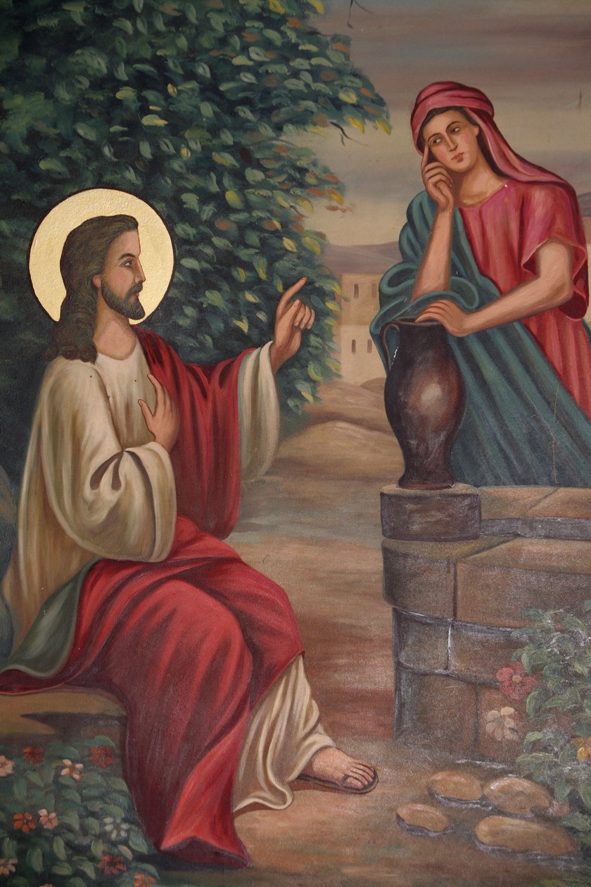 Saint Anthony Kıpti kilisesi resmi: İsa ve Samiriyeli kadın, Kudüs, İsrail by Unbekannt