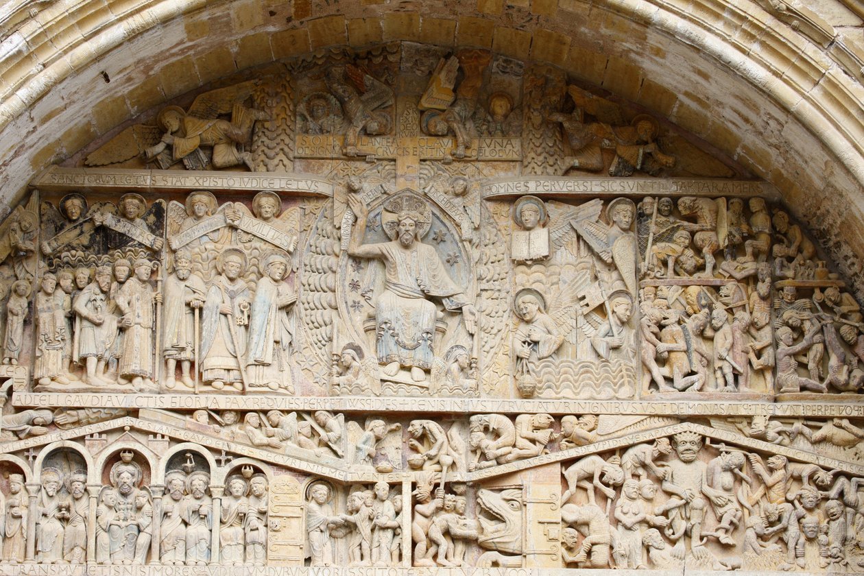 Sainte Foy manastır kilisesi kulak zarı : Glory ve Son Yargıda İsa, Conques, Fransa by Unbekannt
