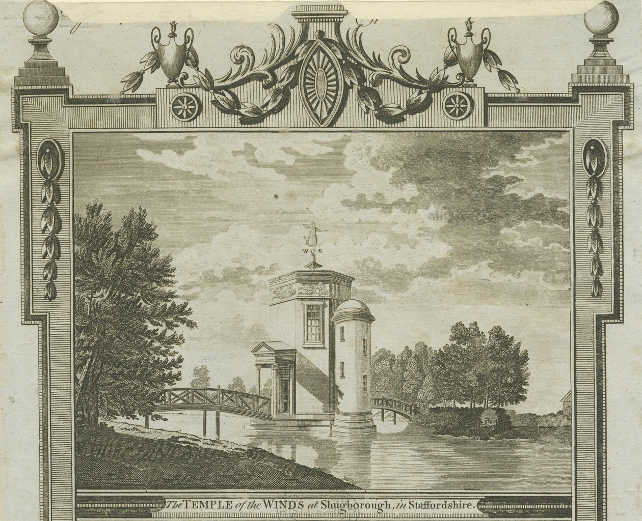 Shugborough - Rüzgarlar Tapınağı: gravür, nd [c 1770] by Unbekannt
