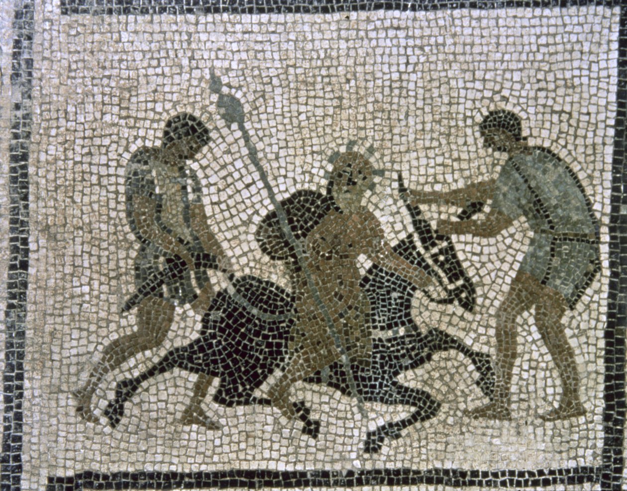 Eşek Üzerinde Silenus, mozaikten detay by Unbekannter Künstler