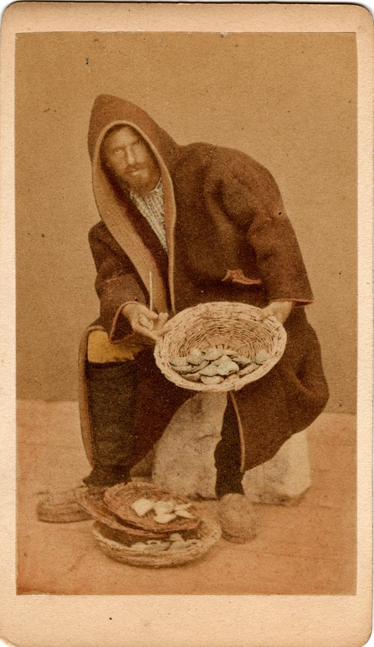 Küçük metier: bir balık satıcısının portresi, Venedik. 19. yüzyıl Karton üzerine baskı Dim. 10,5x6 cm by Unbekannt