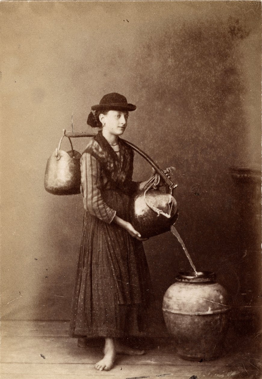 Küçük ölçüler: bir su taşıyıcısının portresi. 19. yüzyıl Karton üzerine baskı Dim. 6x8.7 cm by Unbekannt