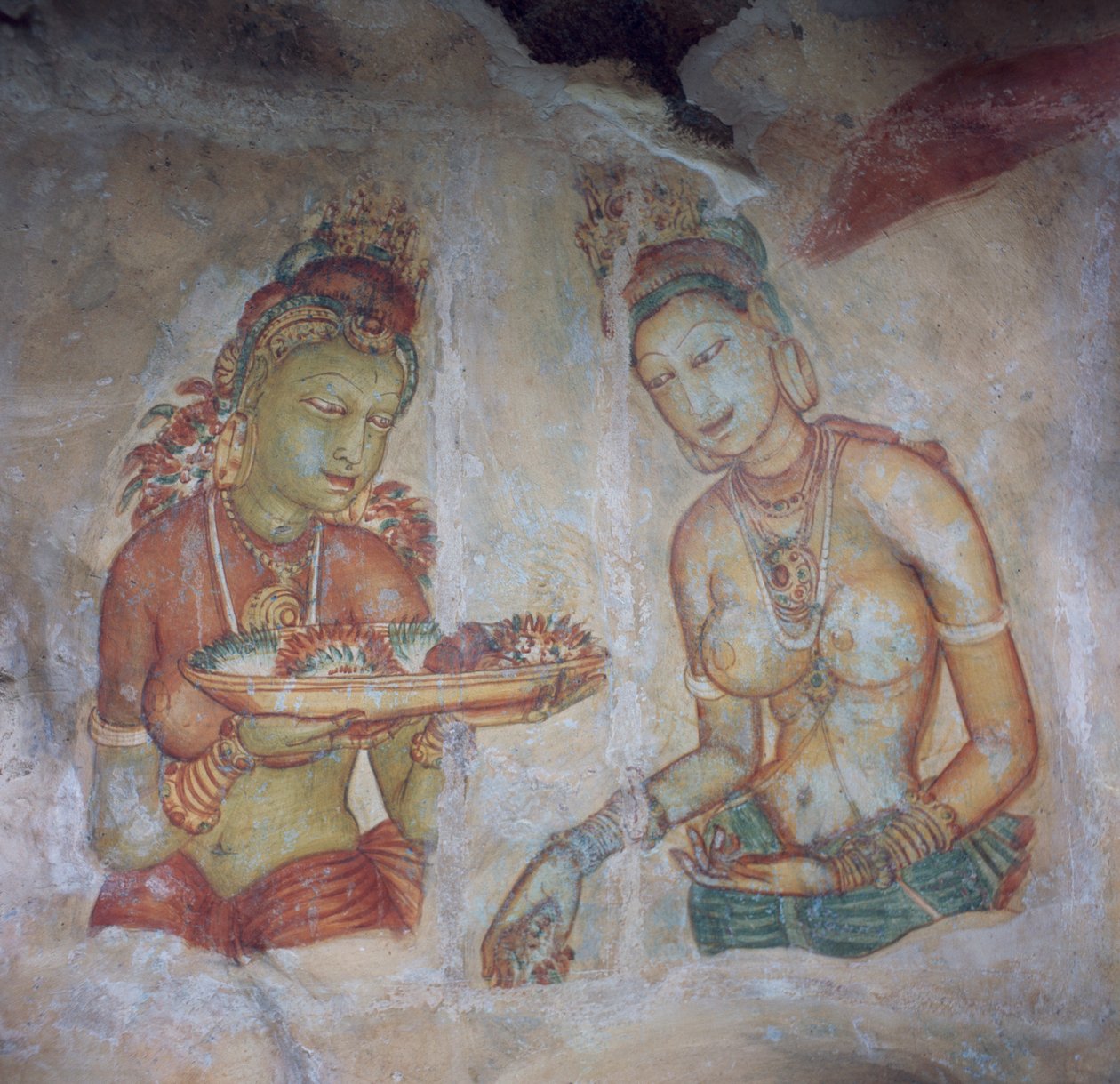 Sri Lanka, 5. yüzyıldan kalma Kaya Kalesi Freskleri, Sigiriya (UNESCO Dünya Mirası Listesi) by Nicolas d