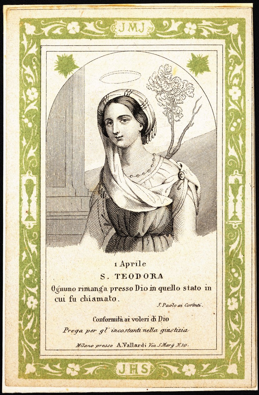 Aziz Theodora, 20. yüzyılın başlarında (gravür) by Unbekannter Künstler