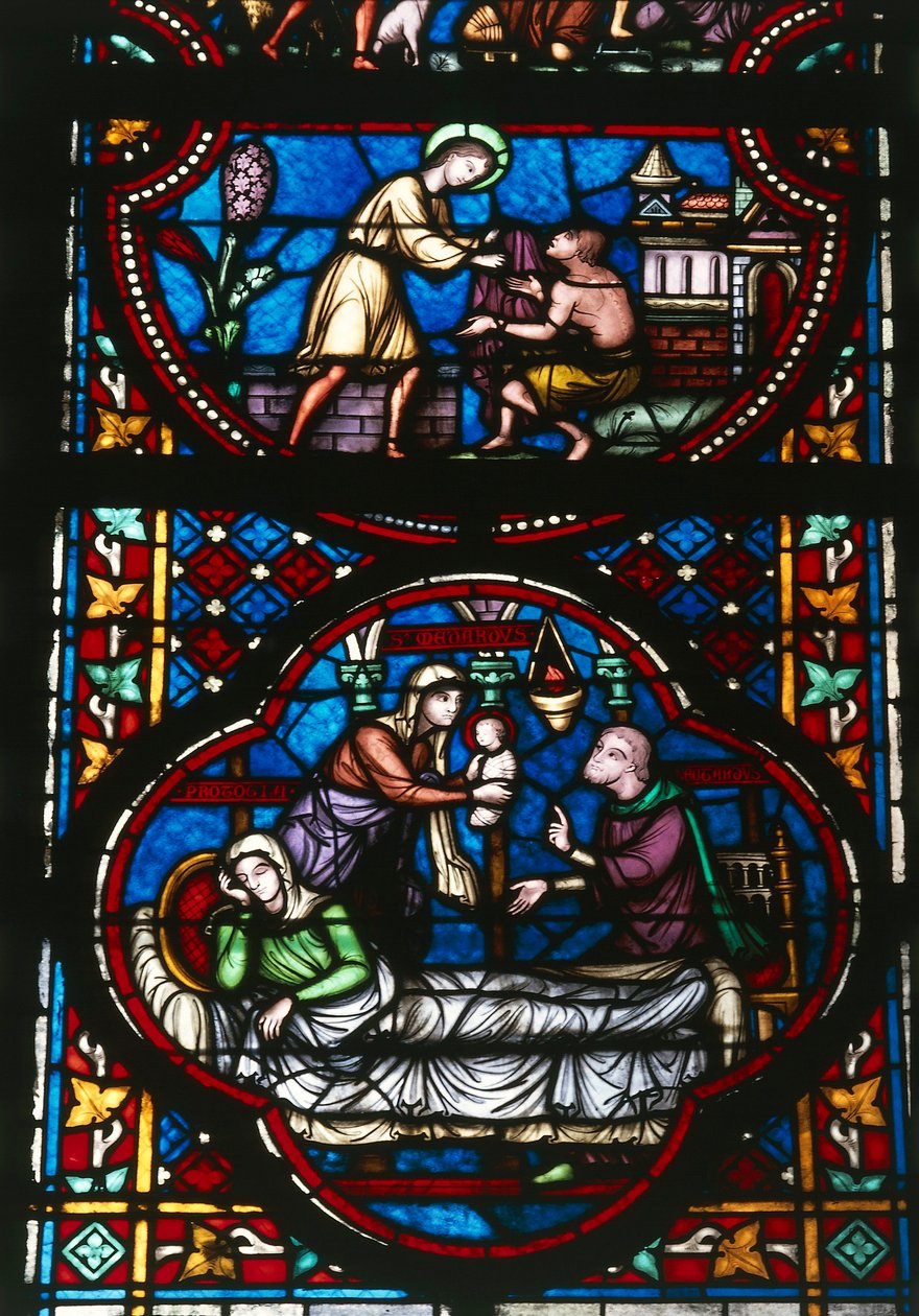 Tournai, Belçika Notre Dame Katedrali'nin vitrayları (vitray) by Unbekannter Künstler