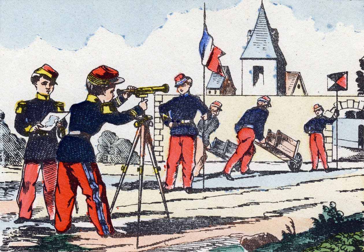 Stalkerlar. "Çocukların askeri alfabesinde" gravür”. 1890 dolaylarında Pont-a-Mousson görüntüleri. 20 sayfa. Güneş: 28,5x21cm by Unbekannt