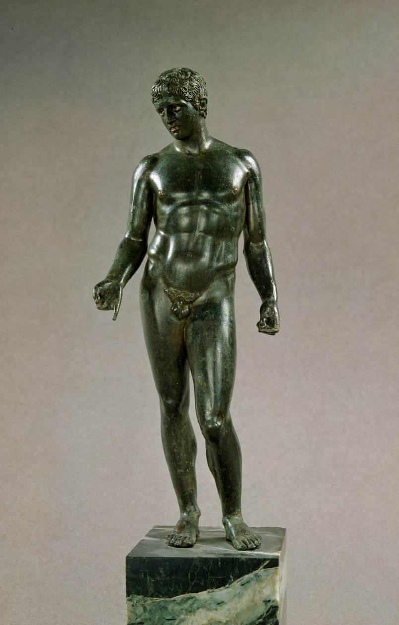 Merkür Heykeli, Polyclitus'un Yunan Discophoros'unun uyarlaması, Roma, MS 25-50 (bronz) by Unbekannt