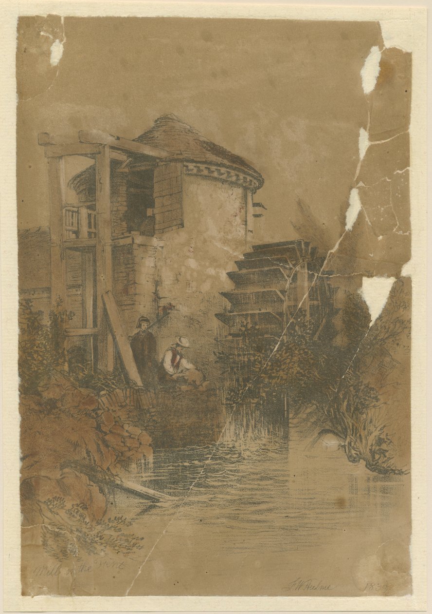Stoke-upon-Trent - Boothen Mill: renkli litografi, 1839 by Unbekannt