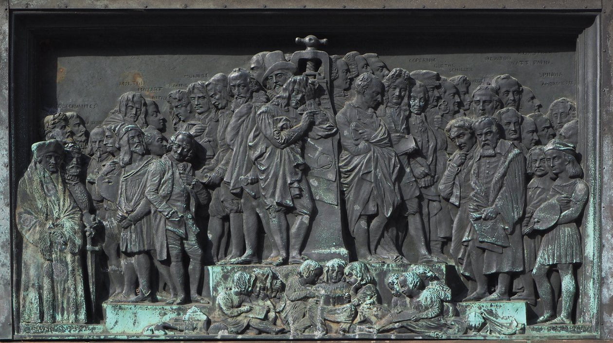 Strasbourg, Gutenberg heykelinin kısma. Avrupa by William M. Timlin