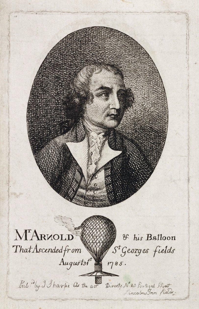 Stuart Amos Arnold, İngiliz havacı, c 1785 by Unbekannt