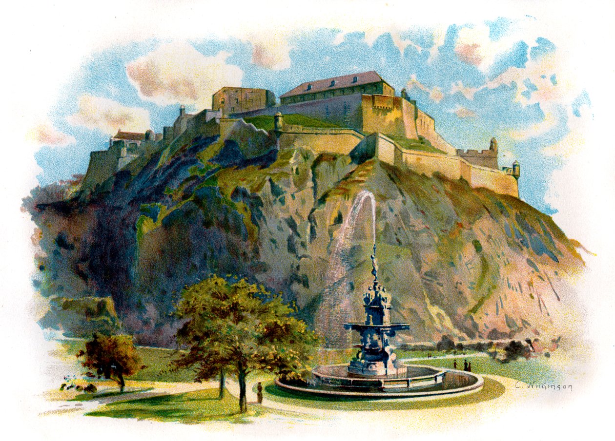 Castle Rock, Edinburg by Unbekannter Künstler