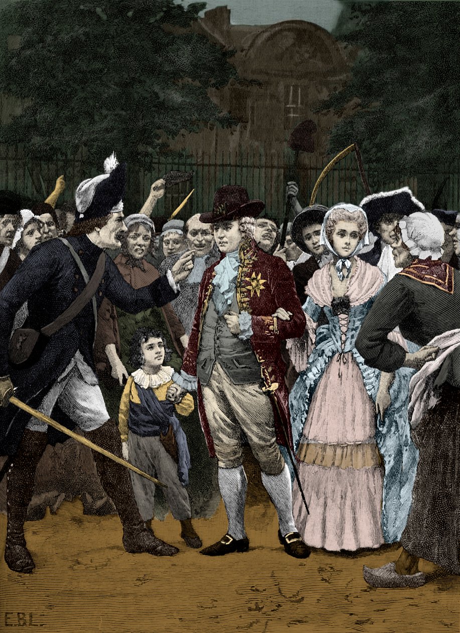 Fransız Kraliyet Ailesi Meclis'e giderken 1792 by Unbekannter Künstler