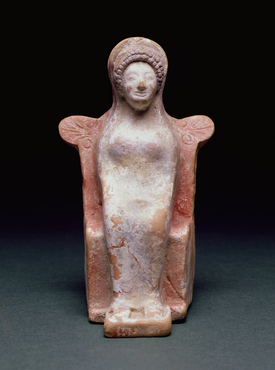 Tanrıça Athena, Yunan, yaklaşık MÖ 490 (pişmiş toprak ve pigment) by Unbekannt