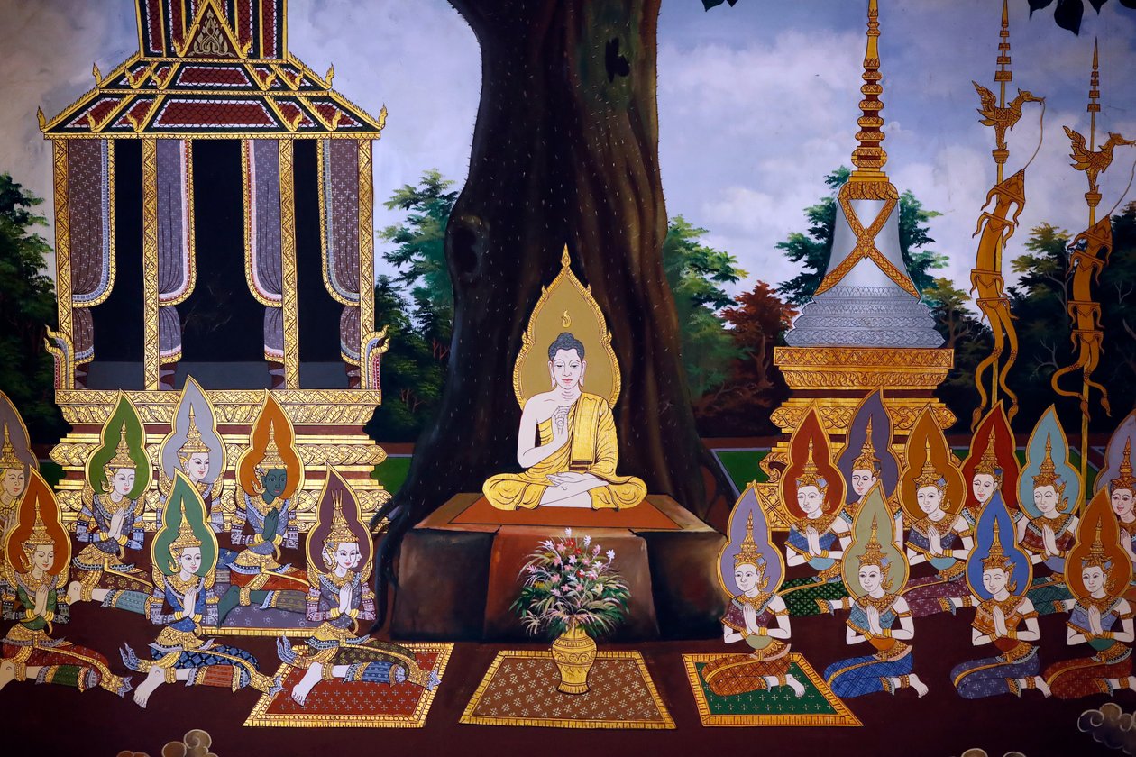 Buda'nın Hayatı, Duvar freski, Wat Botum tapınağı, Phnom Penh, 2022 (fotoğraf) by Unbekannter Künstler