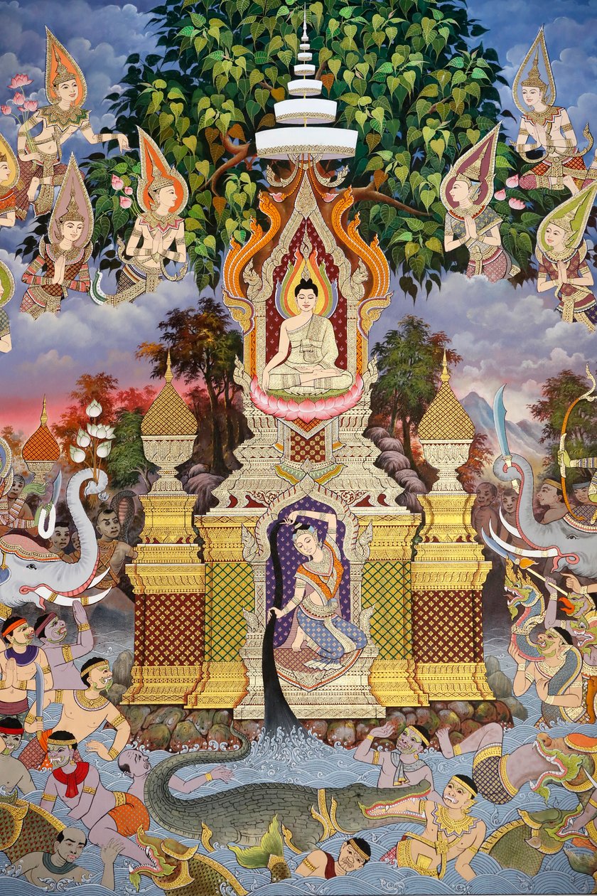 Buda'nın Hayatı, Duvar freski, Wat Maniratanaram manastırı, Phnom Penh, 2022 (fotoğraf) by Unbekannter Künstler