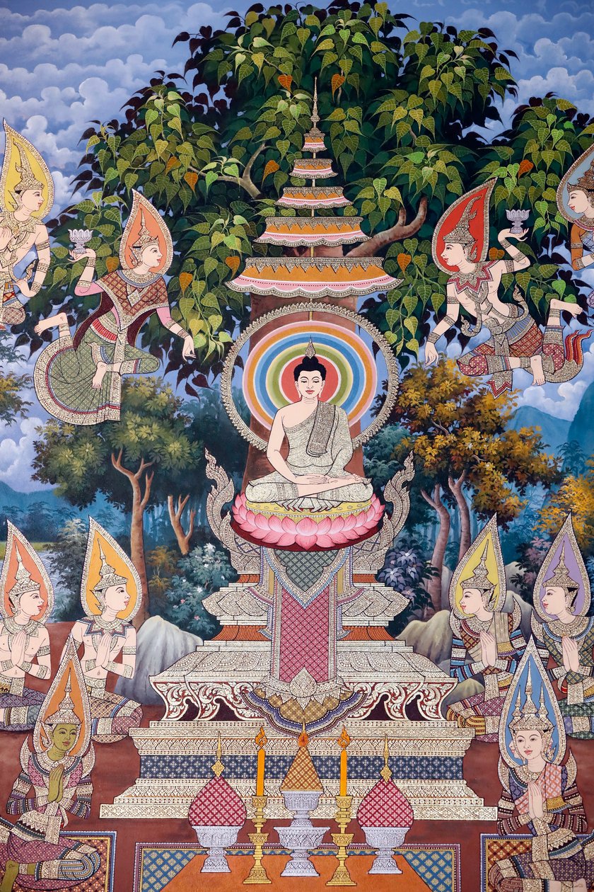 Buda'nın Hayatı, Duvar freski, Wat Maniratanaram manastırı, Phnom Penh, 2022 (fotoğraf) by Unbekannter Künstler