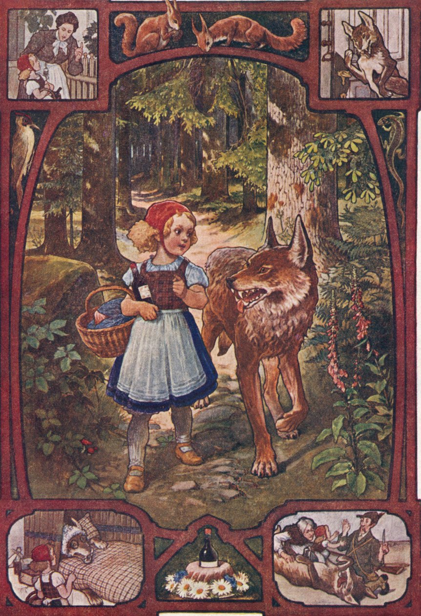 Kırmızı Başlıklı Kız, 1910 dolayları (baskı) by Unbekannter Künstler
