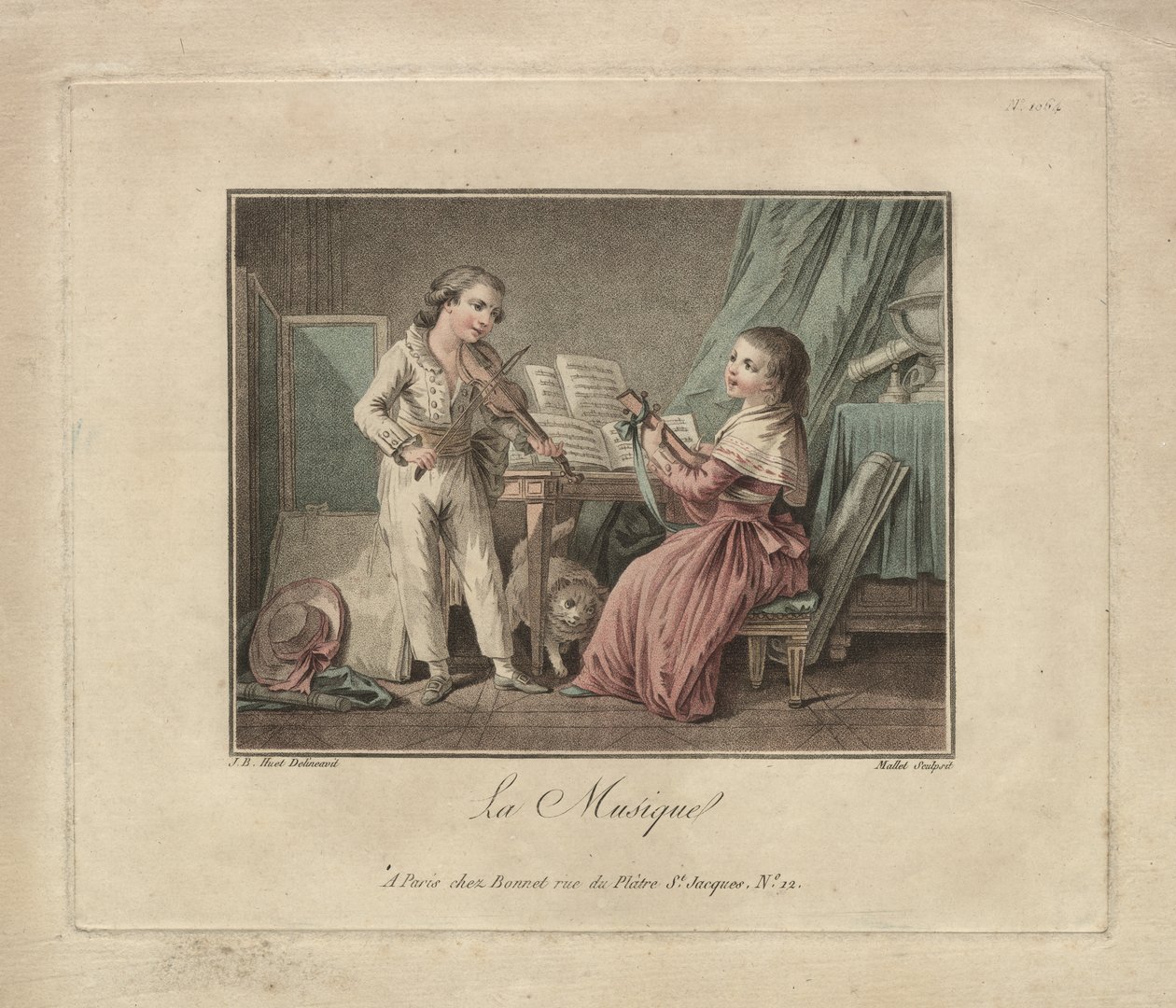 Müzik, c.1780 (gravür) by Unbekannter Künstler