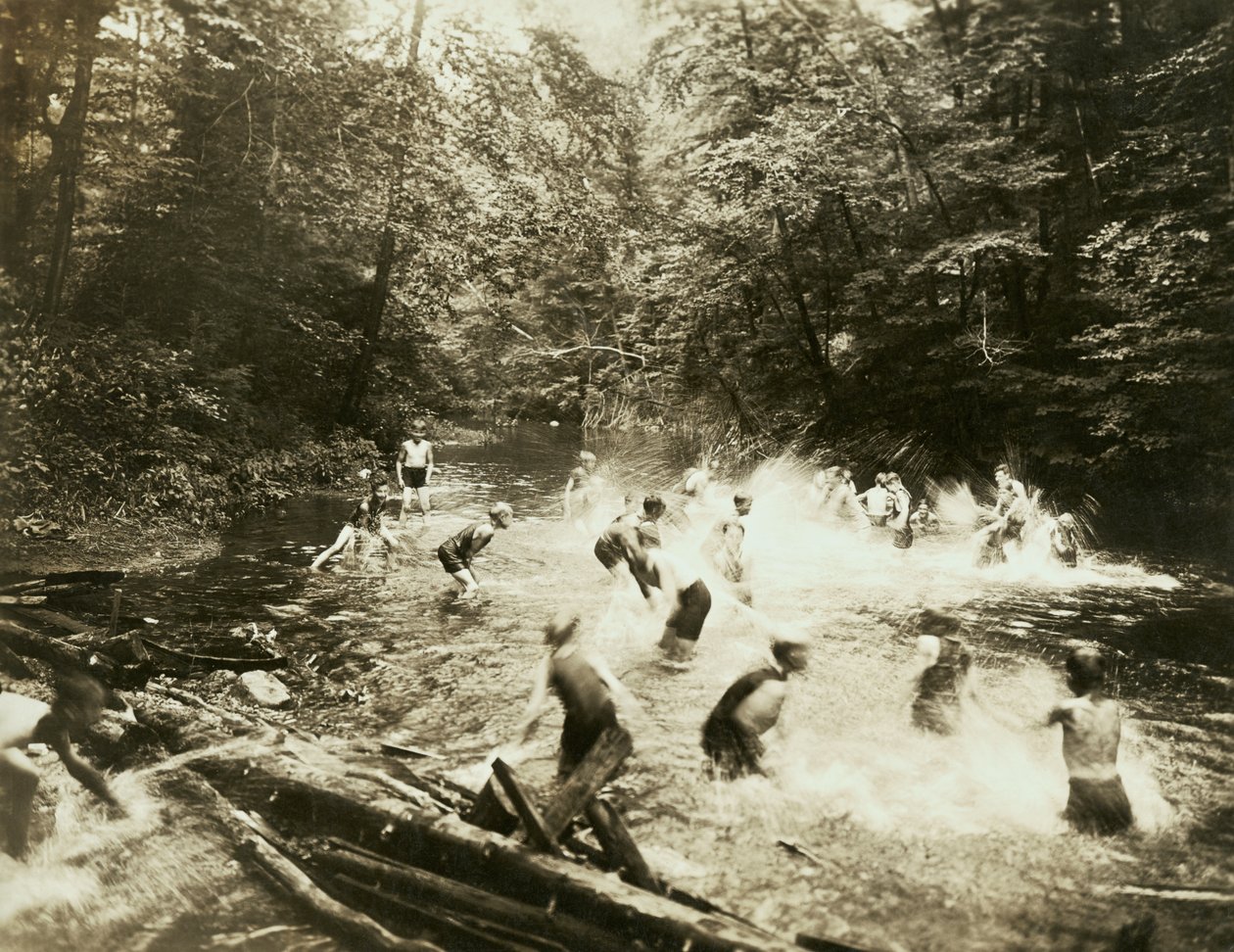The Old Swimming Hole, Amerika Birleşik Devletleri, 1920 dolayları (s/b fotoğraf) by William M. Timlin