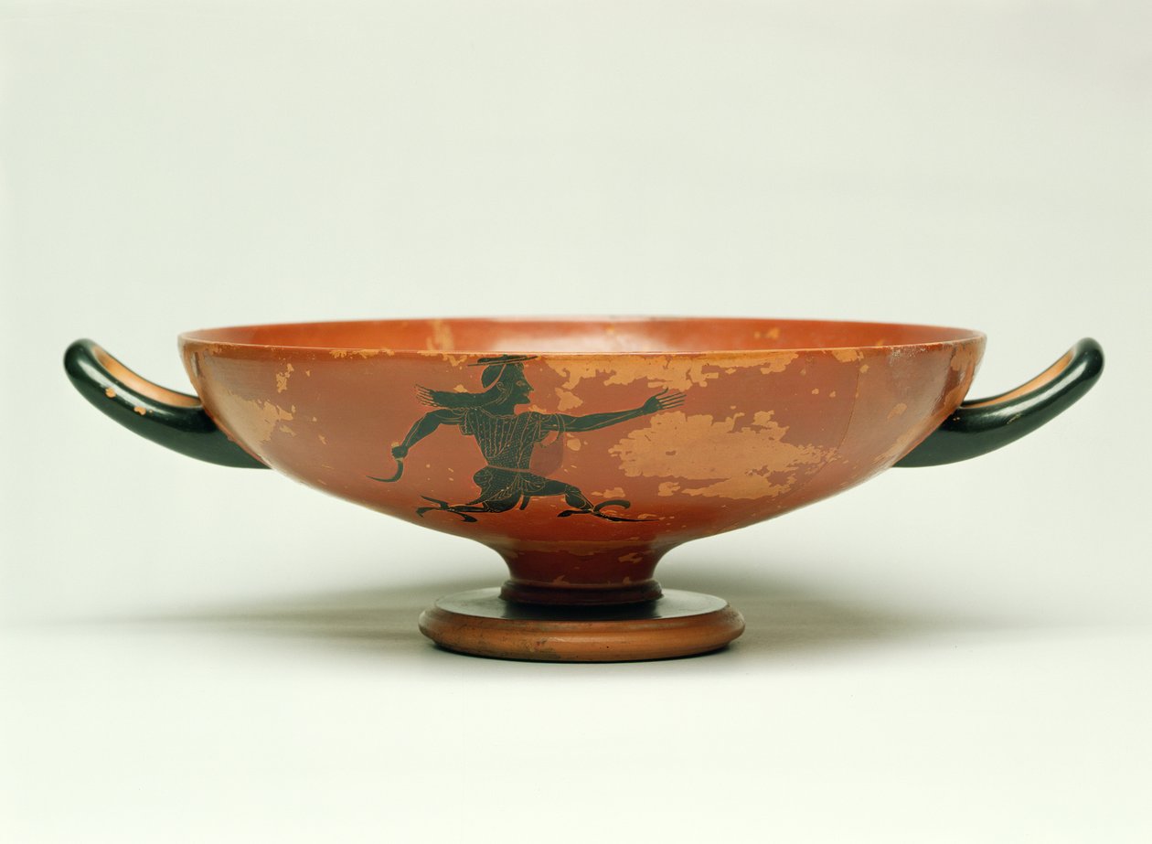 The Pursuit of Perseus, The Pepaks Master tarafından yapılan Attika siyah figür kylix, MÖ 525-520 (çömlek) by Unbekannt