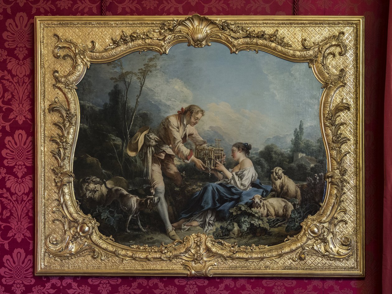 Kendini beğenmiş papaz ya da kafes. Francois Boucher (1703-1770) tarafından yapılan tablo. Prensesin geçit töreni veya geçit odası. Otel de Soubise, Paris by Unbekannt