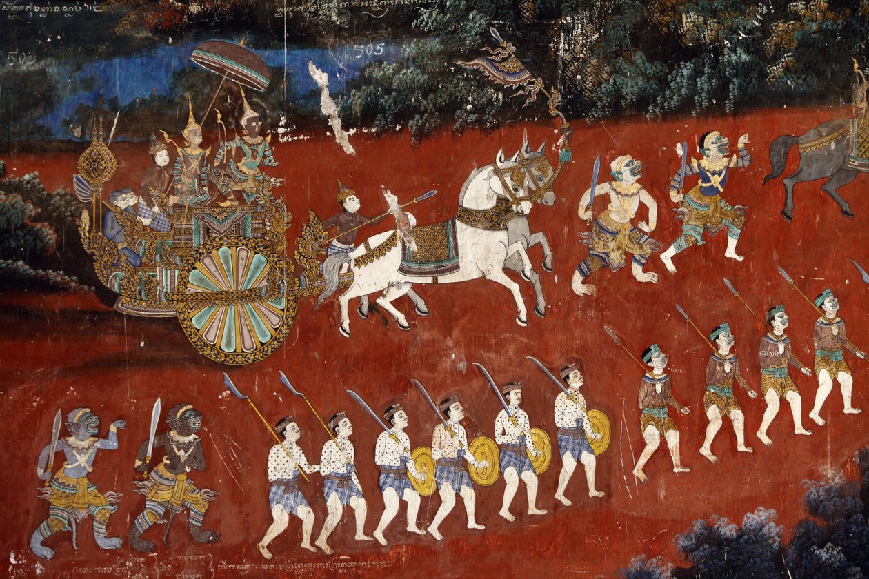 Gümüş pagoda bileşik duvarlarının içi, Reamker