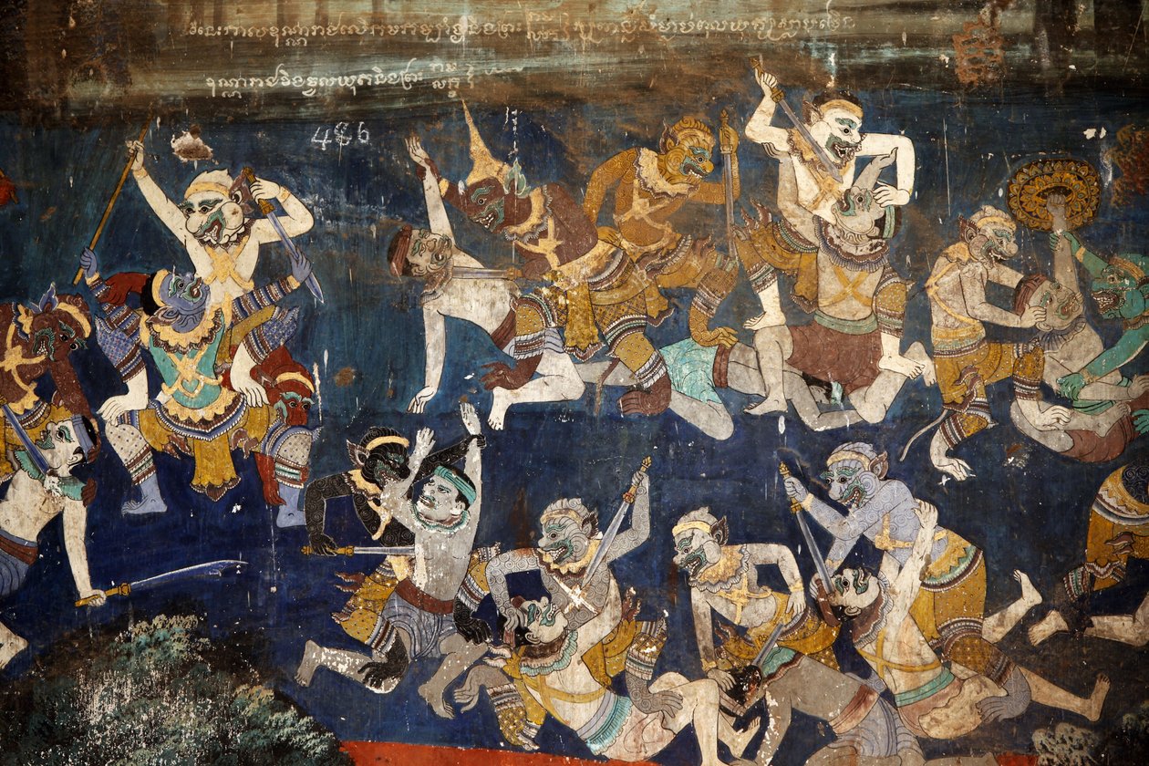 Gümüş pagoda bileşik duvarlarının içi, Reamker