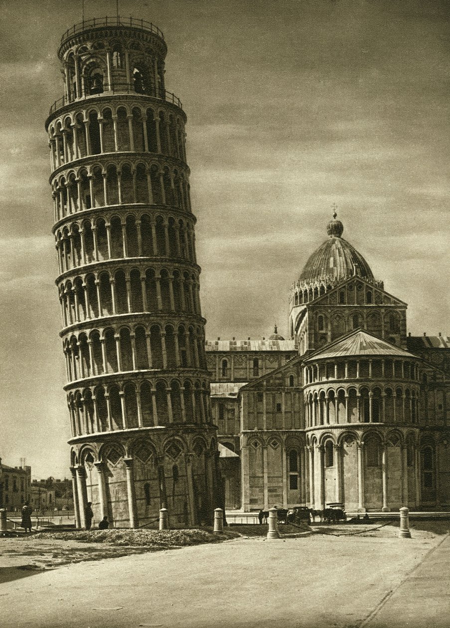1925 yılında Pisa kubbesinin (duomo) eğik kulesi ve apsisi by Unbekannt