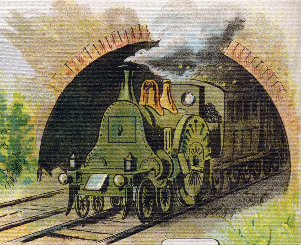 Tünelden çıkan tren. "ABC L