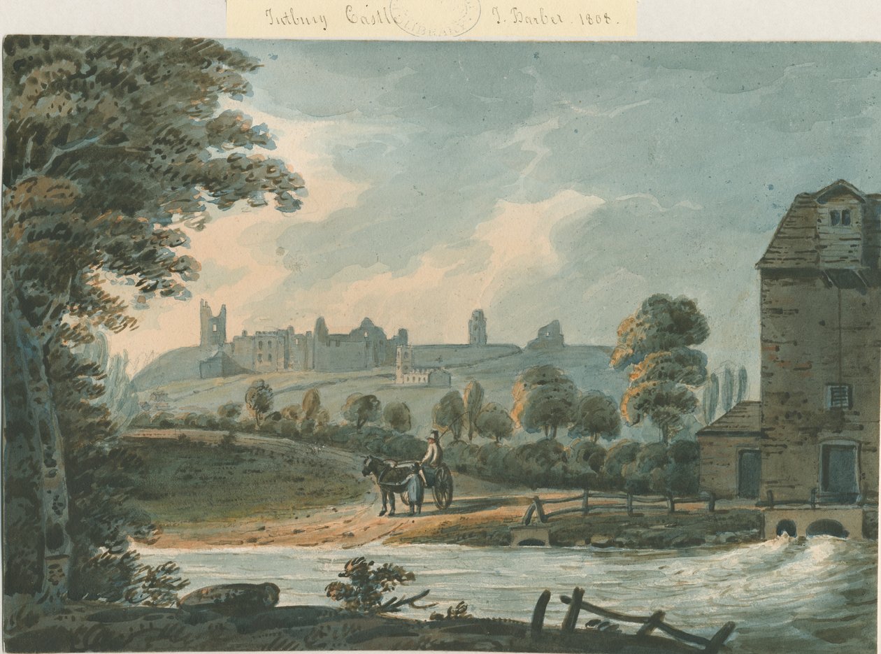 Tutbury Kalesi - Güney Doğu Görünümü: sulu boya, 1808 by Unbekannt