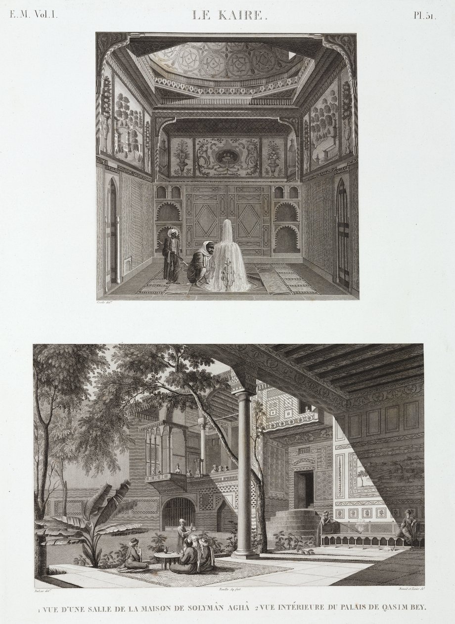 İslam mimarisinden iki örnek, Kahire, Mısır, c 1798 by Unbekannt
