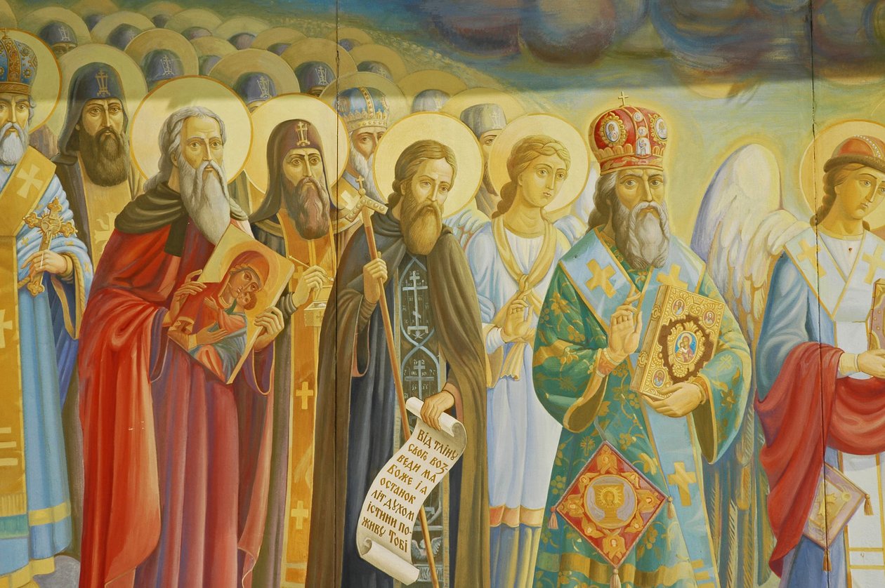 Ukrayna, Kiev, St Michael Ortodoks Manastırı (orig1108, reconst. 2001), dış fresk by Unbekannt