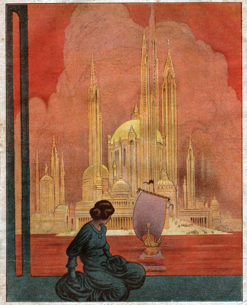 Ütopik şehir. (Çizim 1922) by Unbekannter Künstler