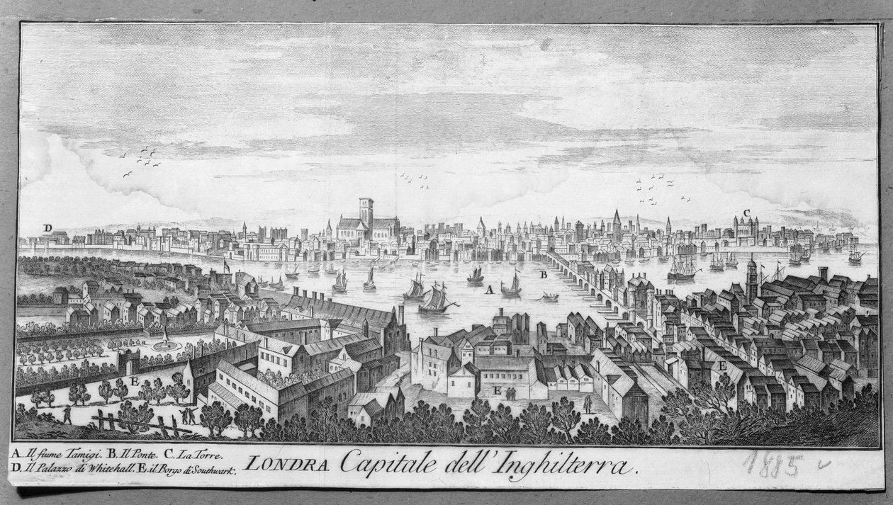 Londra manzarası, baskı by Unbekannt