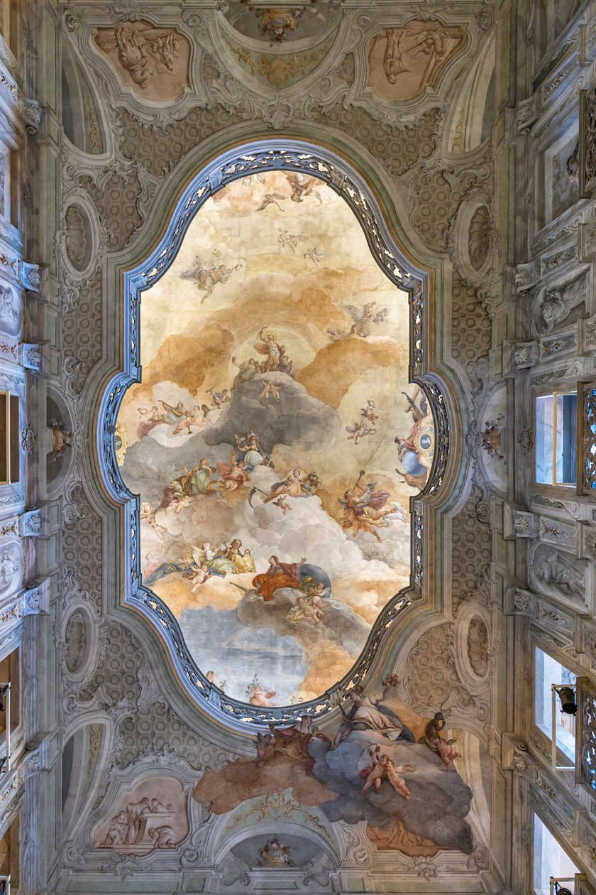 Tavan görünümü, Giriş Salonu veya Fuaye, Teatro Grande, Brescia, İtalya (fotoğraf) by Unbekannter Künstler
