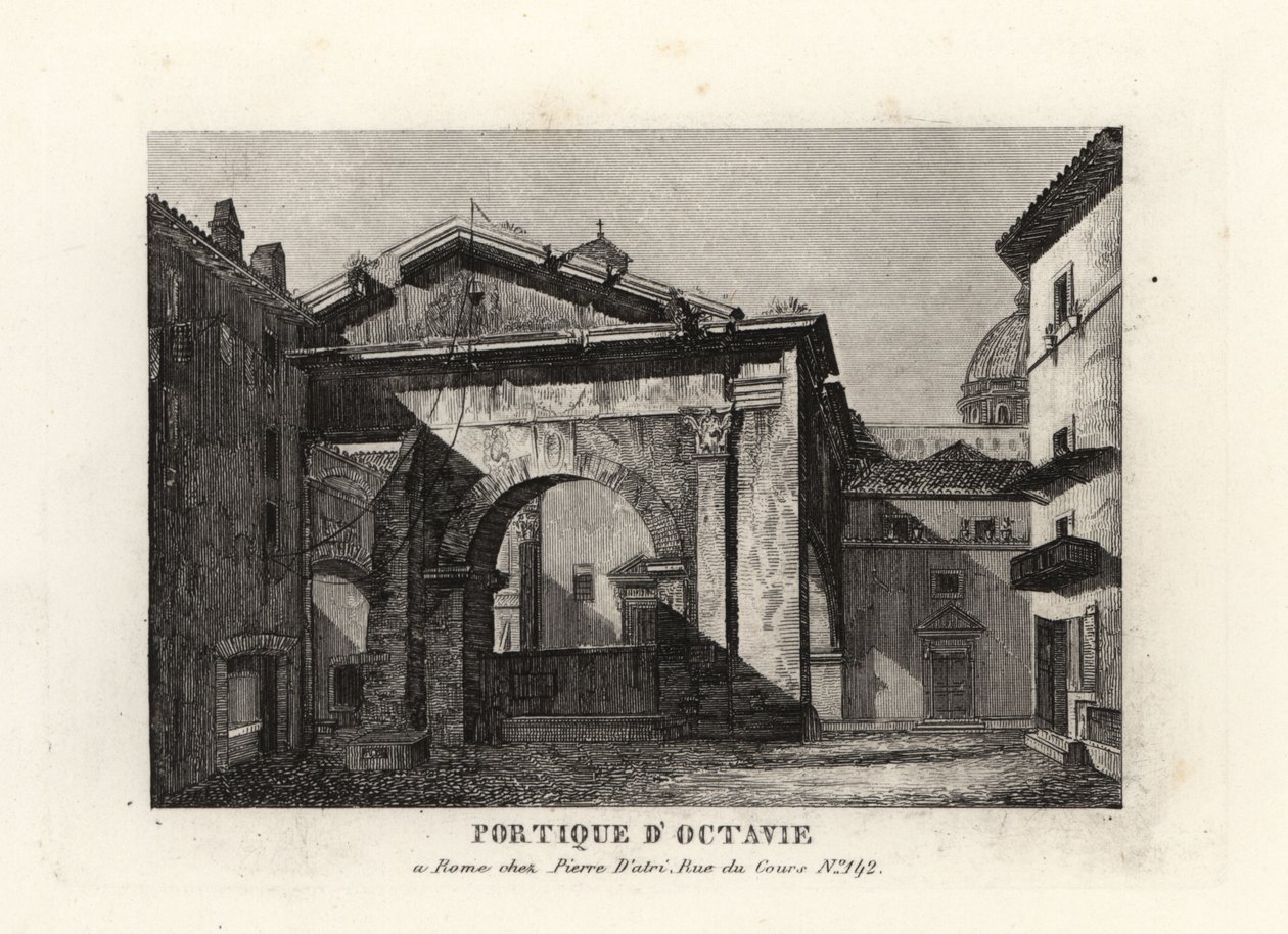 Octavianus Portico, Porticus Octaviae, Roma kalıntılarının görünümü by Unbekannt