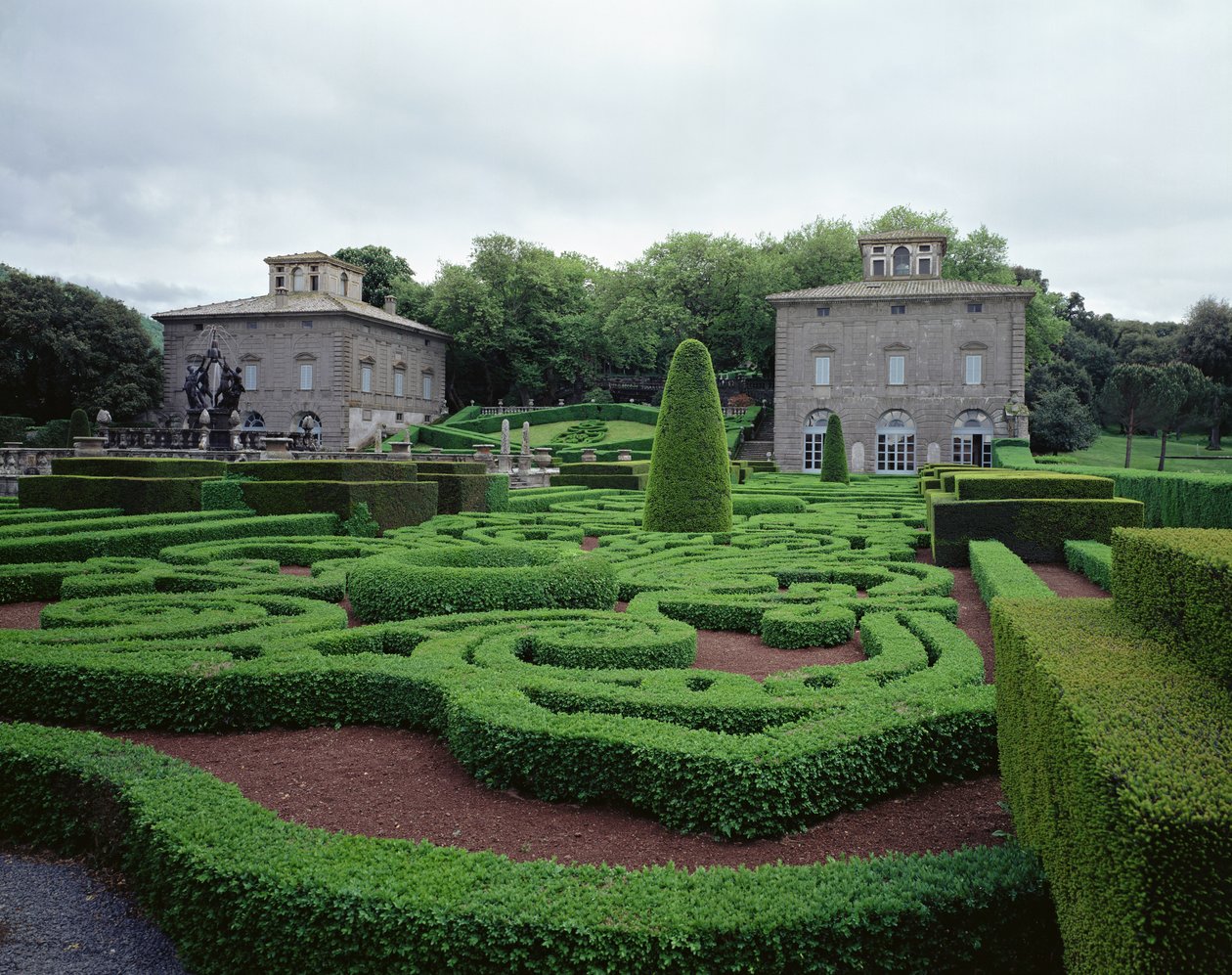Giacomo Vignola (1507-73) tarafından Kardinal Giovanni Francesco Gambara için tasarlanan iki villa ve bahçenin görünümü 1568 (fotoğraf) by Unbekannt