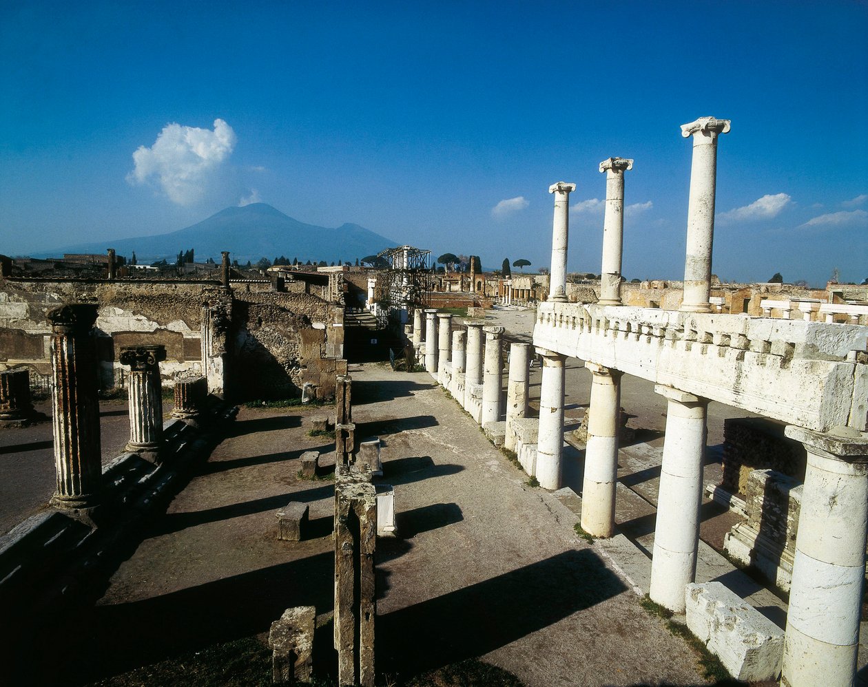 Pompei ve Vezüv forumunun görünümü. İtalya. by Alec Hunter