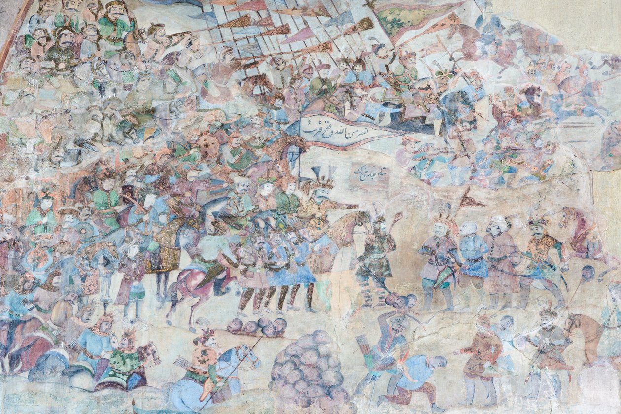 Qeysarieh portalındaki duvar resimleri, Nakş-ı Cihan İmam meydanı, İsfahan, İran (fresk) by Unbekannter Künstler