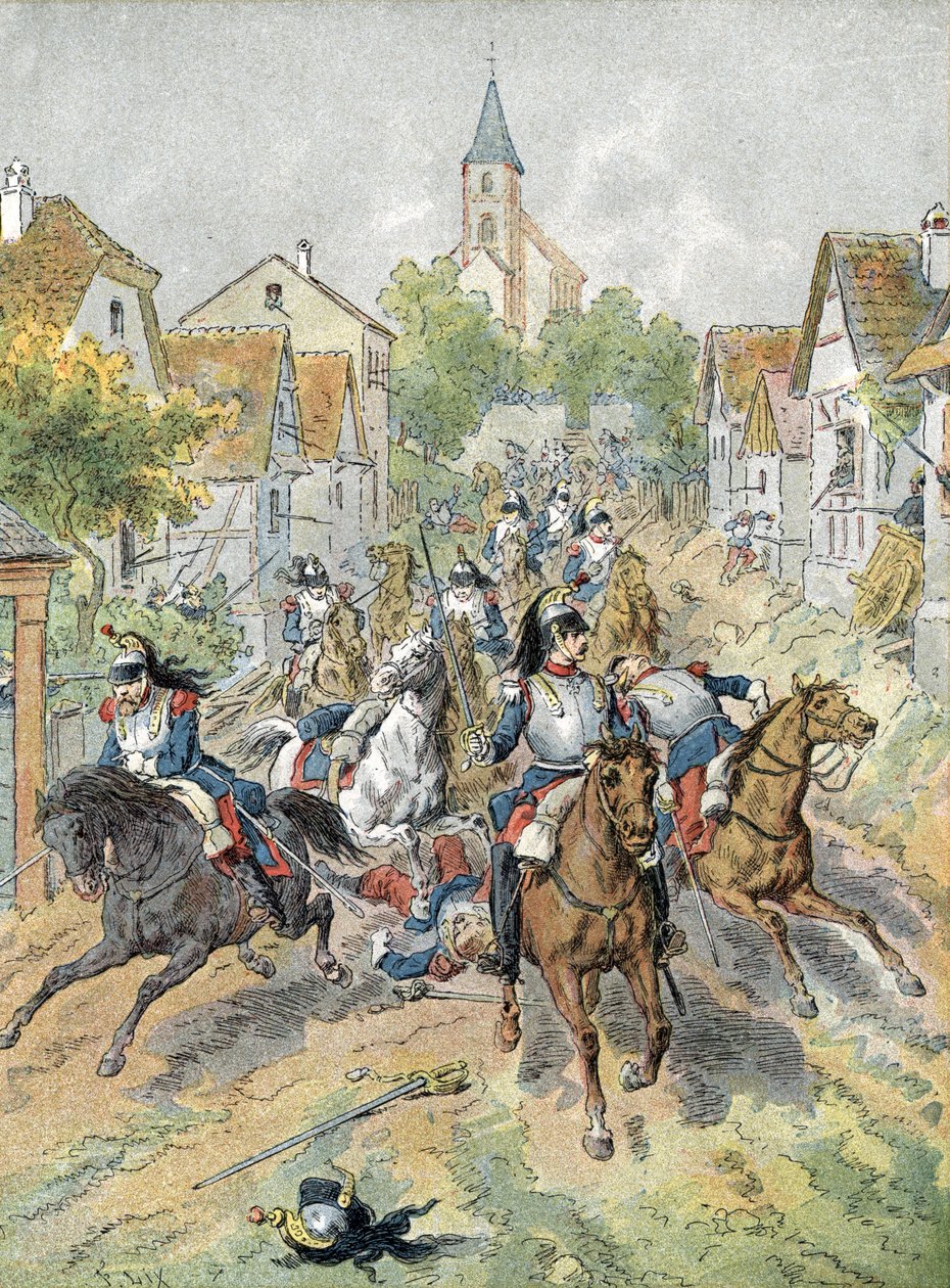 1870 Savaşı: Froeschwiller-Woerth Muharebesi sırasında cuirassierlerin hücumu (1870) by Unbekannter Künstler