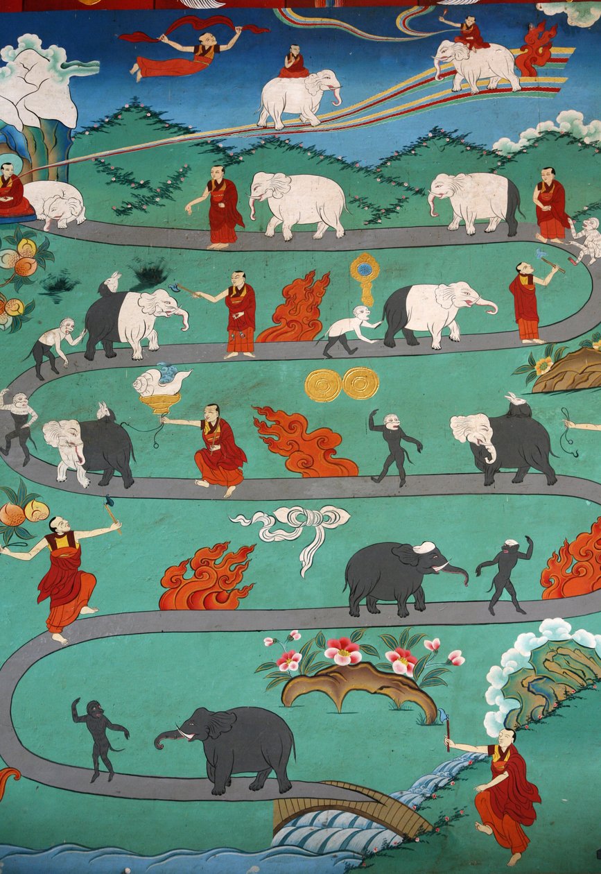 Kopan manastırında beyaz fil masalı, Katmandu, Nepal by Unbekannt