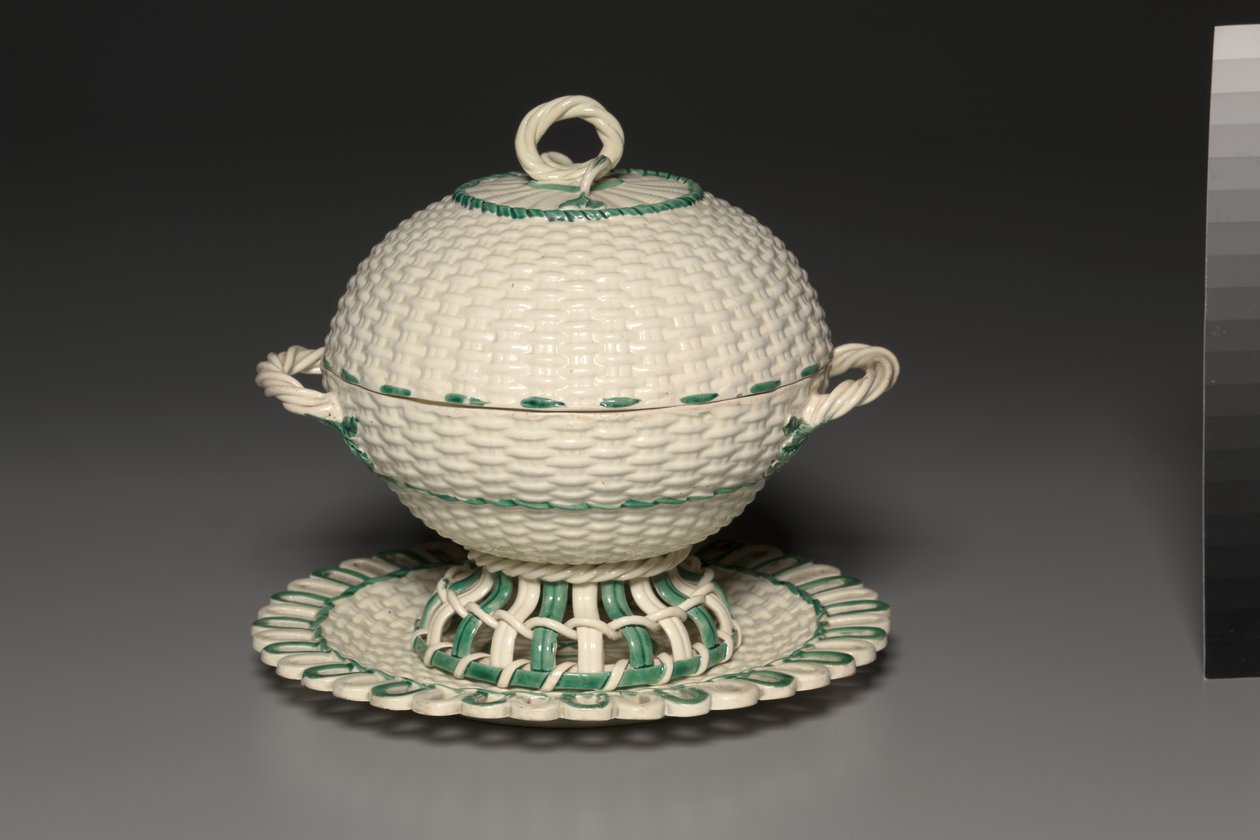 Wedgwood Fabrikası tarafından yapılan Stantta Hasır-İş Kapaklı Sepet, c.1780-1840 by Unbekannt