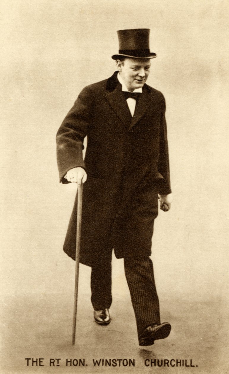 Winston Churchill, 26 1914 Pazartesi günü Başbakan Herbert Henry Asquith'i ziyaret ediyor (s/b fotoğraf) by Unbekannter Künstler
