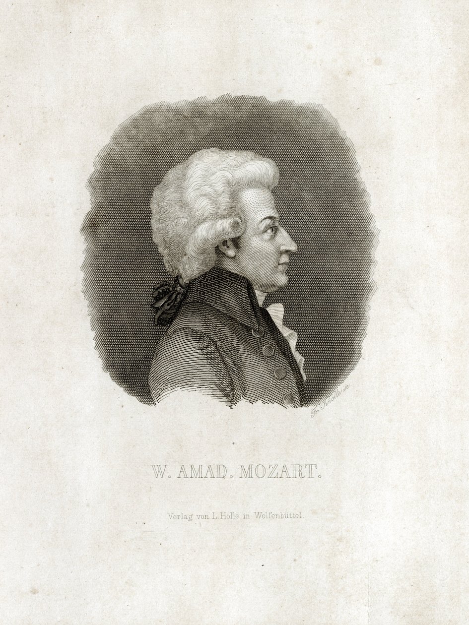 Wolfgang Amadeus Mozart gravürü. by Unbekannt